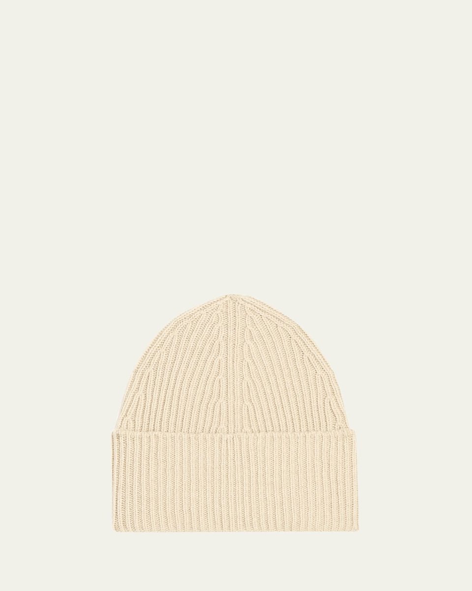 Ribbed Cashmere Beanie Hat